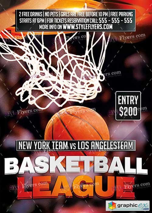 Basketball League V2 PSD Flyer Template