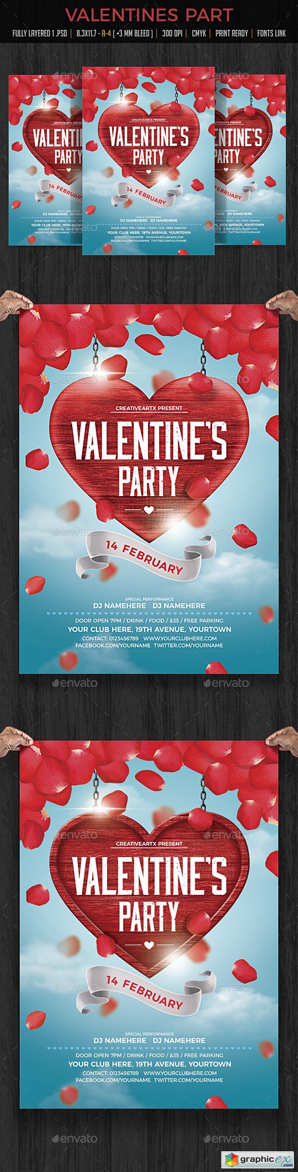 Valentines Party Flyer 19233659