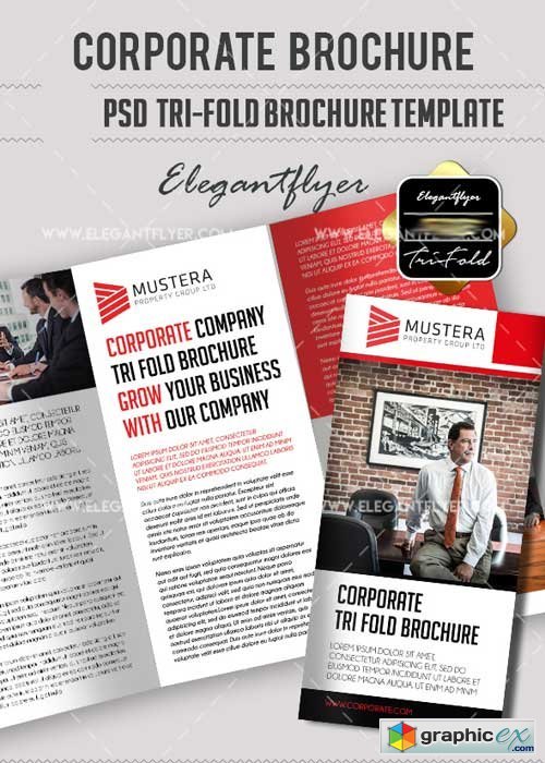 Corporate V11 PSD Tri-Fold PSD Brochure Template