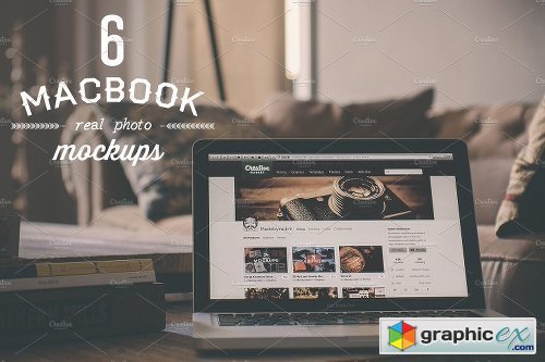 6 Macbook "In the house" mock-ups