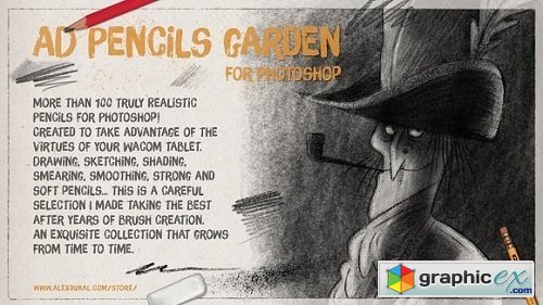 The Pencils Garden Photoshop Brushes