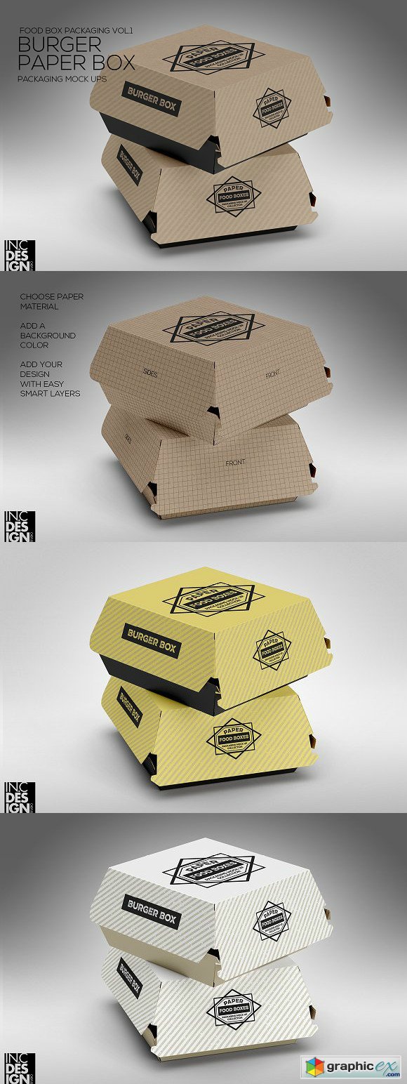 Download Burger Box Packaging Mock Up » Free Download Vector Stock ...