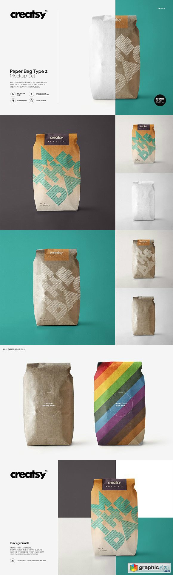 Paper Bag Type 2 Mockup Set