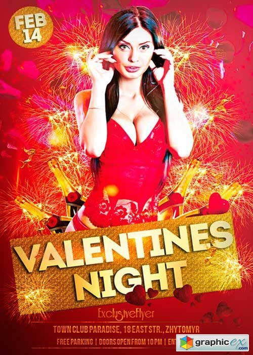 Valentines Exclusive Party Night V30 Club and Party Flyer PSD Template