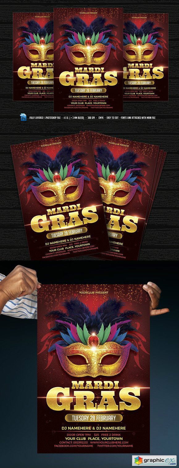 Mardi Gras Carnival Flyer