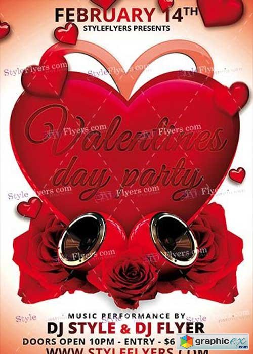 Valentines Day Party PSD V14 Flyer Template