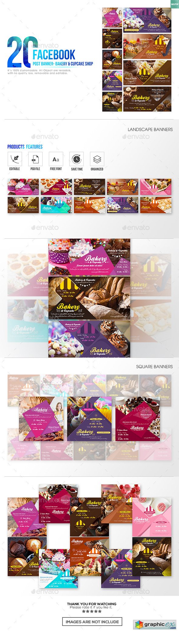 20 Facebook Post Banner - Bakery and Cupcake Shop