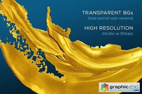 Golden Paint�Transparent BG Textures