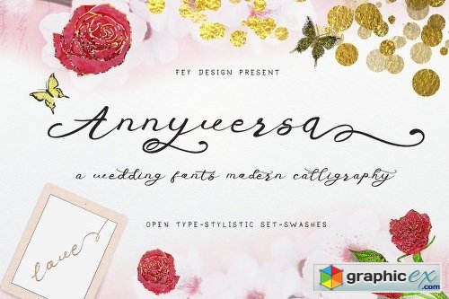 Anniversa - Wedding Font