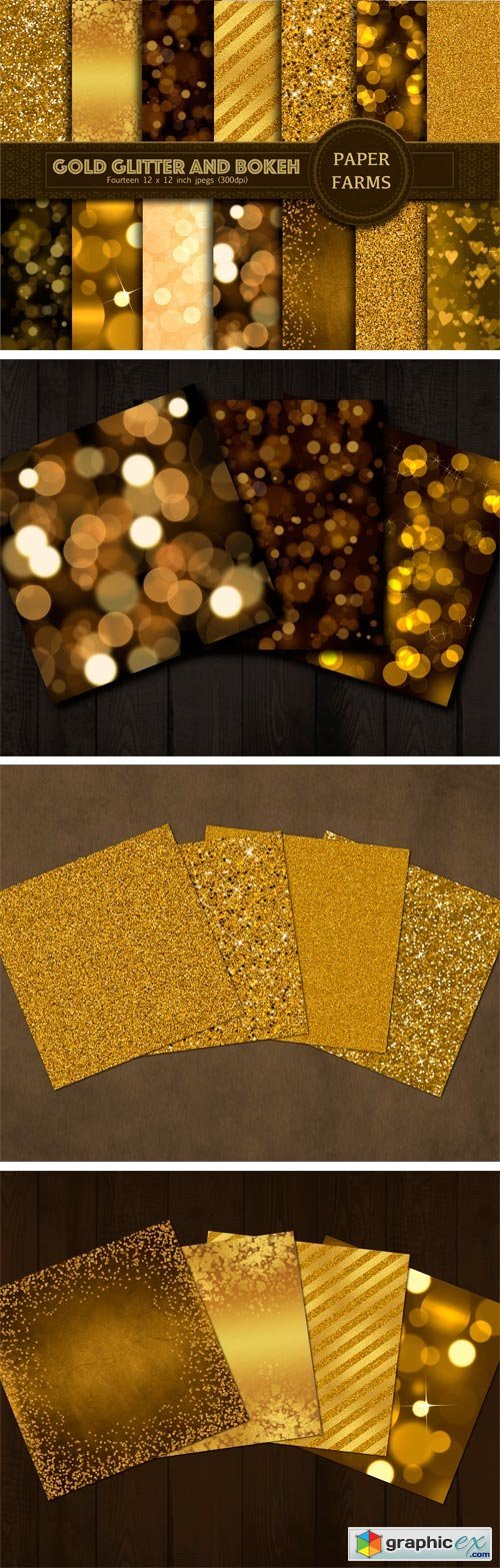 Gold Glitter and Bokeh