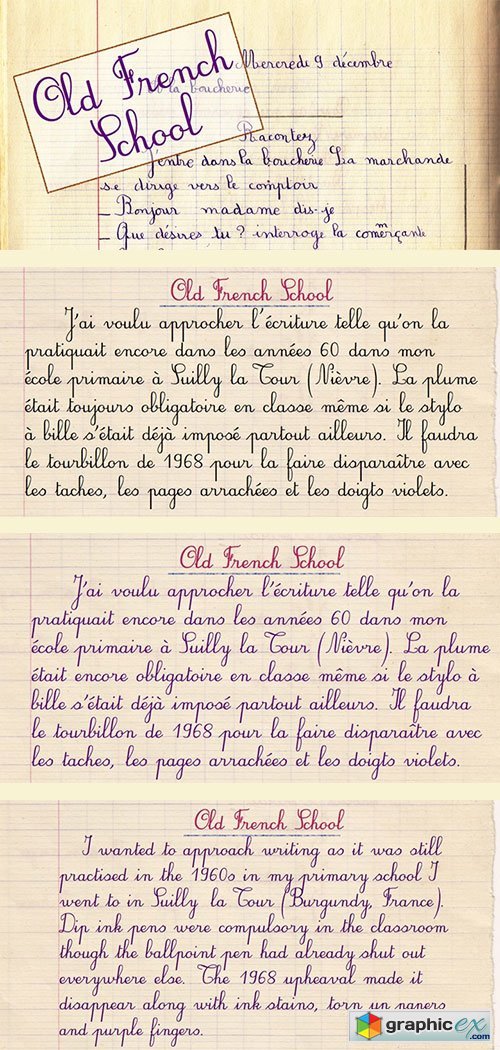 Old French School - Handwriten Old School Font Family 4xTTF