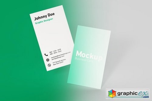 Minimal Vertical Business Card Mockup