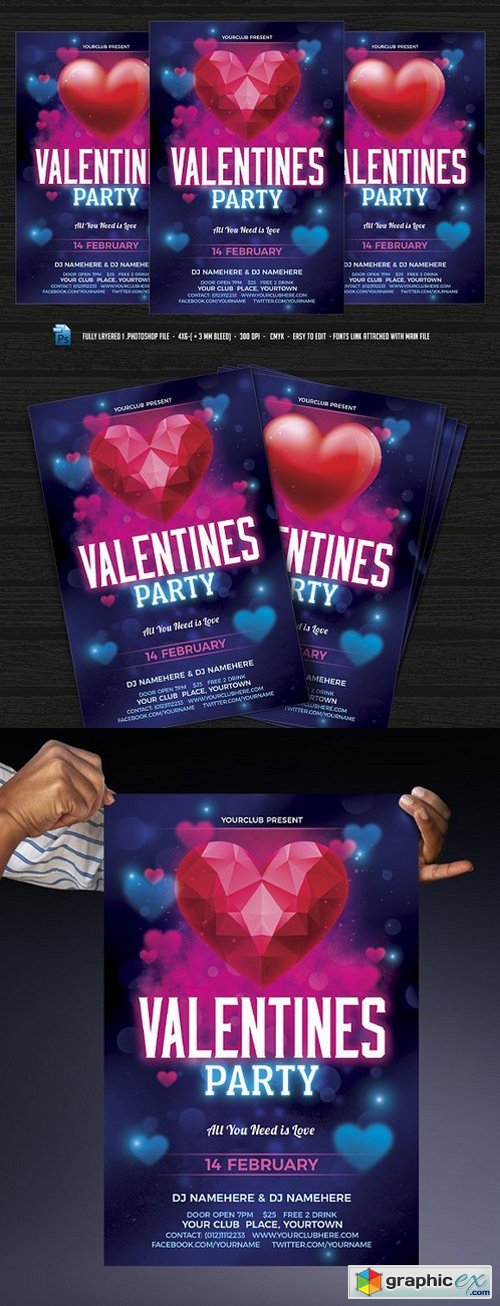 Valentines Day Flyer 1140812