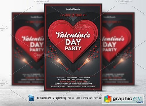 Valentines Day Party Flyer 487659