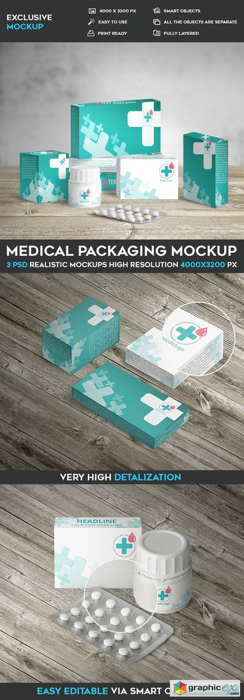 Medical Packaging PSD Mockups