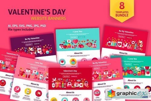 Valentine's Day Web Banners