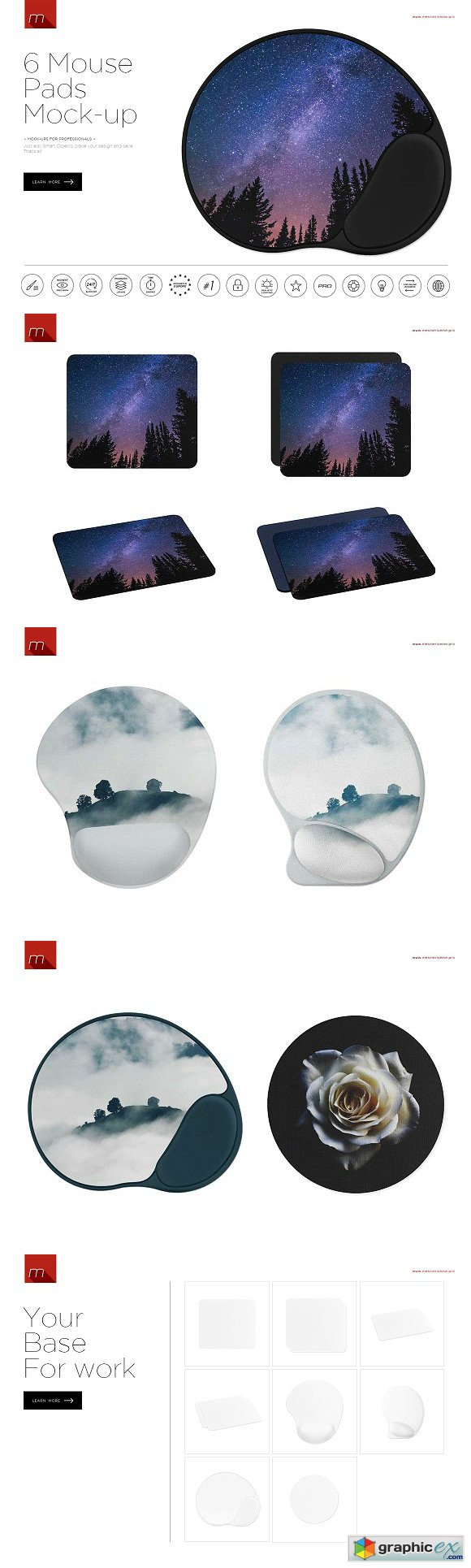 6 Mouse Pads Mock-up