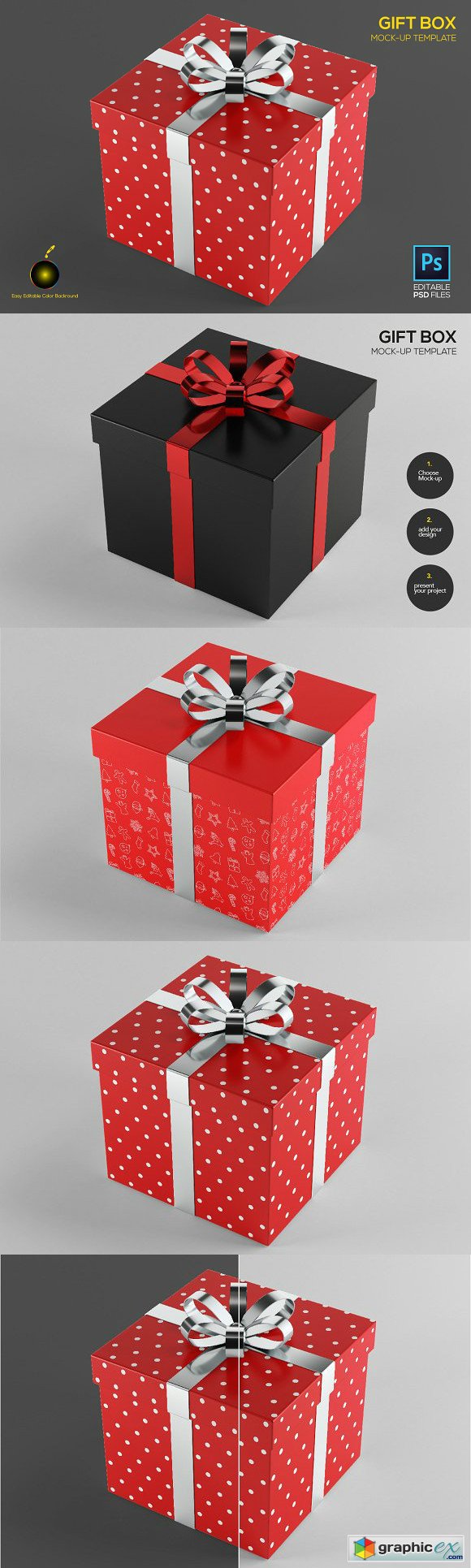 Gift Box Design Mock up Template