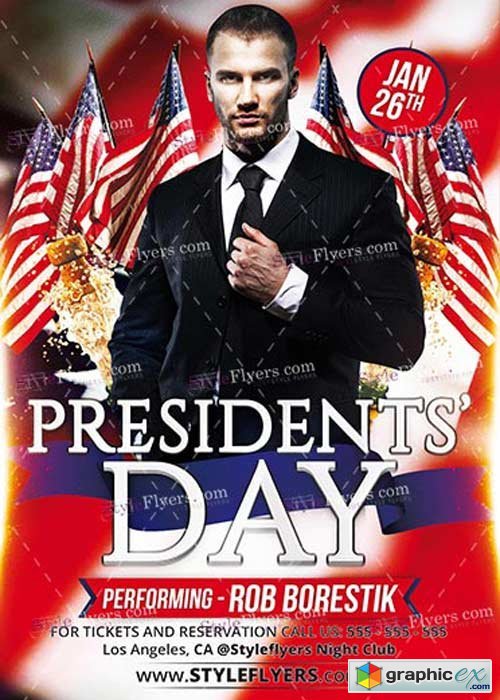 Presidents Day V5 PSD Flyer Template