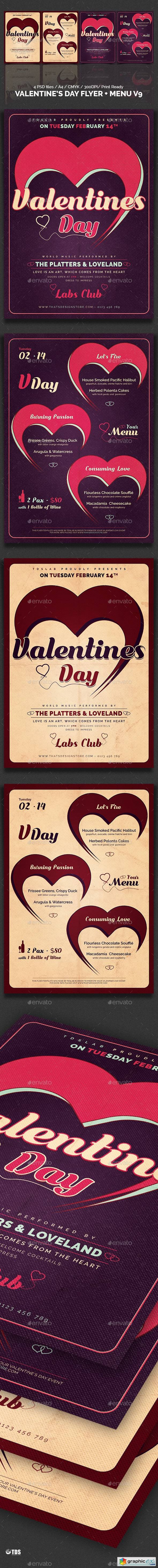 Valentines Day Flyer + Menu Templates V9