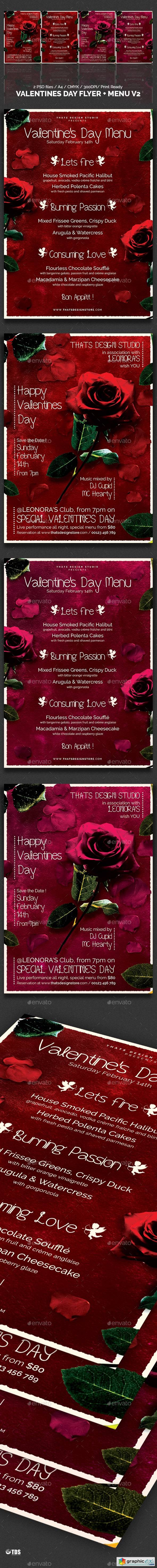 Valentines Day Flyer + Menu Bundle V2