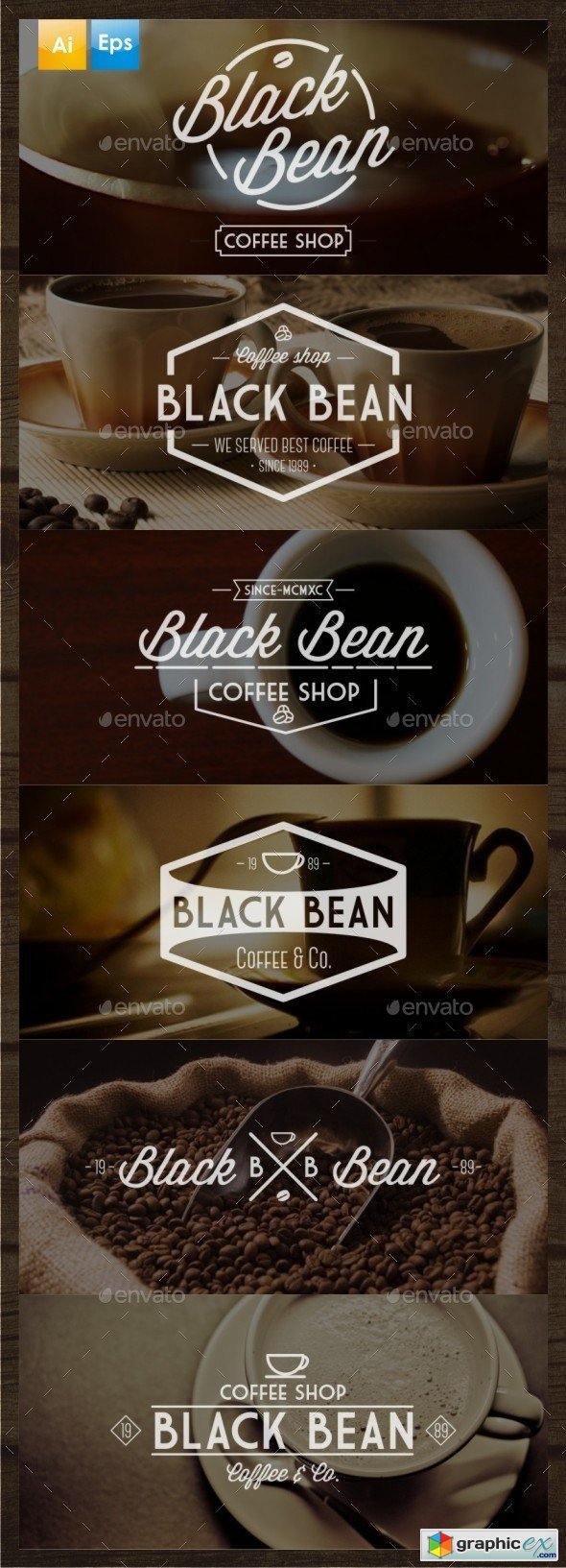 6 Vintage Coffee Logo