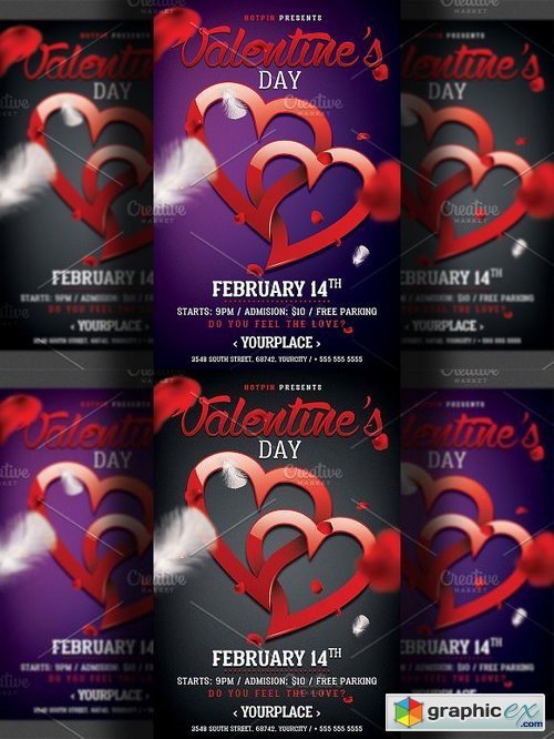 Valentines Day Party Flyer Template