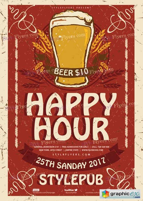 Happy Hour V10 PSD Flyer Template