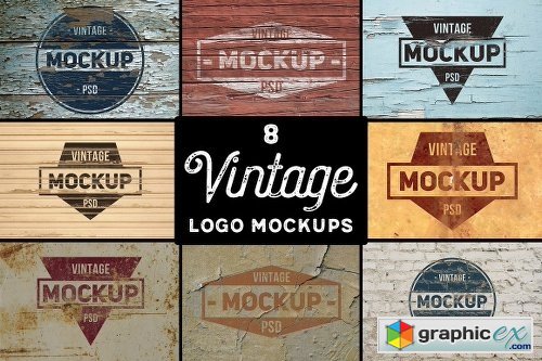 8 Vintage Logo Mockups
