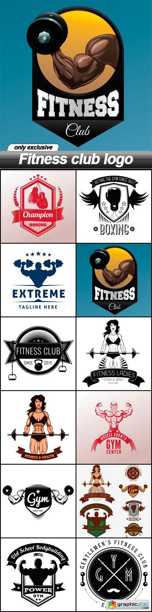 Fitness club logo - 12 EPS