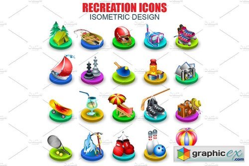 Recreation Isometric Icons