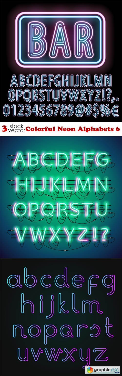Colorful Neon Alphabets 6
