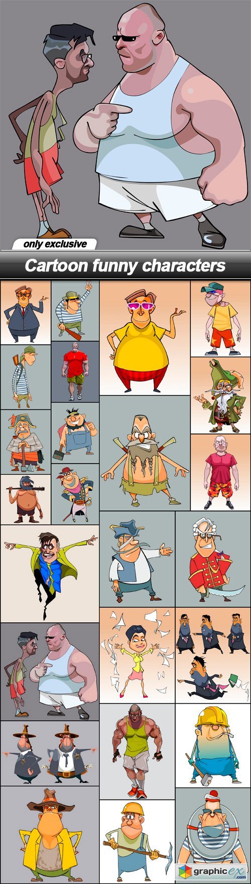 Cartoon funny characters - 25 EPS