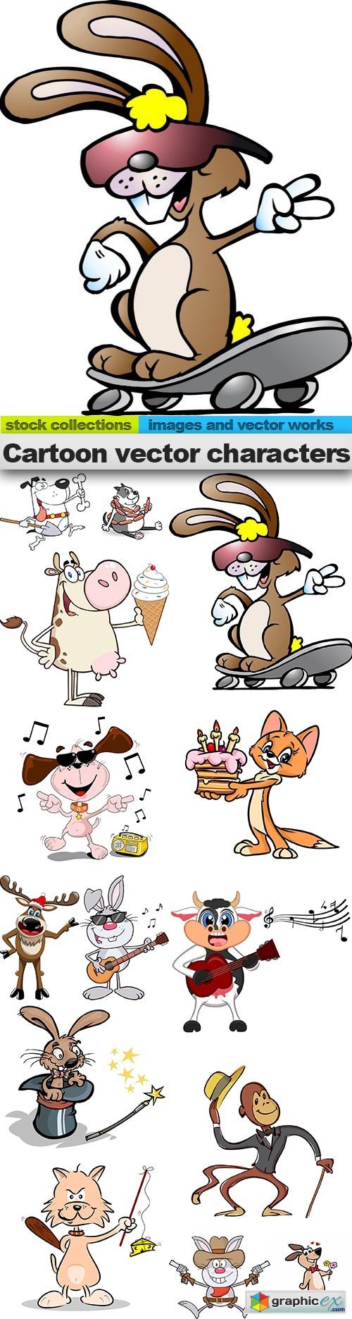 Cartoon vector characters, 15 x EPS