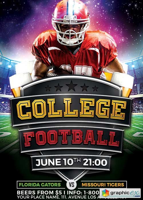 College Football Flyer V10 Template