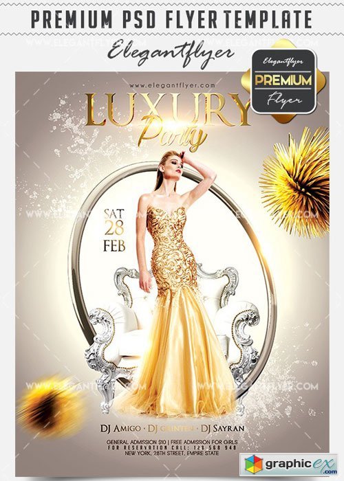 Luxury Party Flyer PSD V02 Template + Facebook Cover