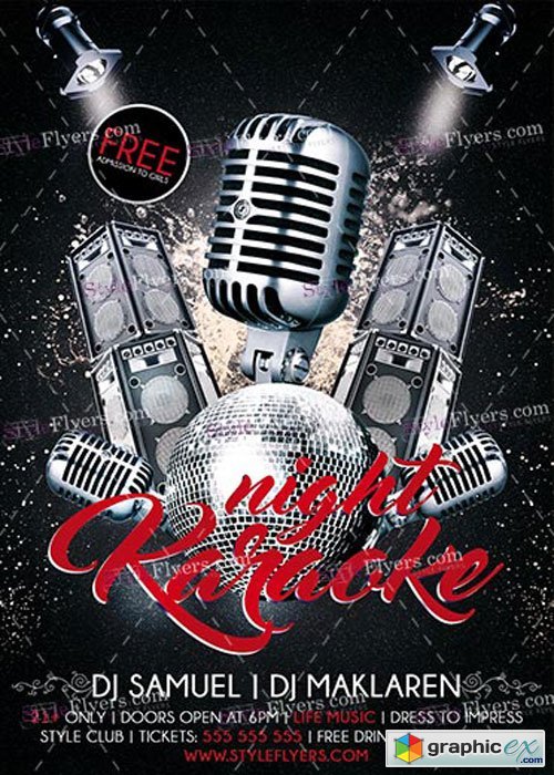 Karaoke Night PSD V14 Flyer Template