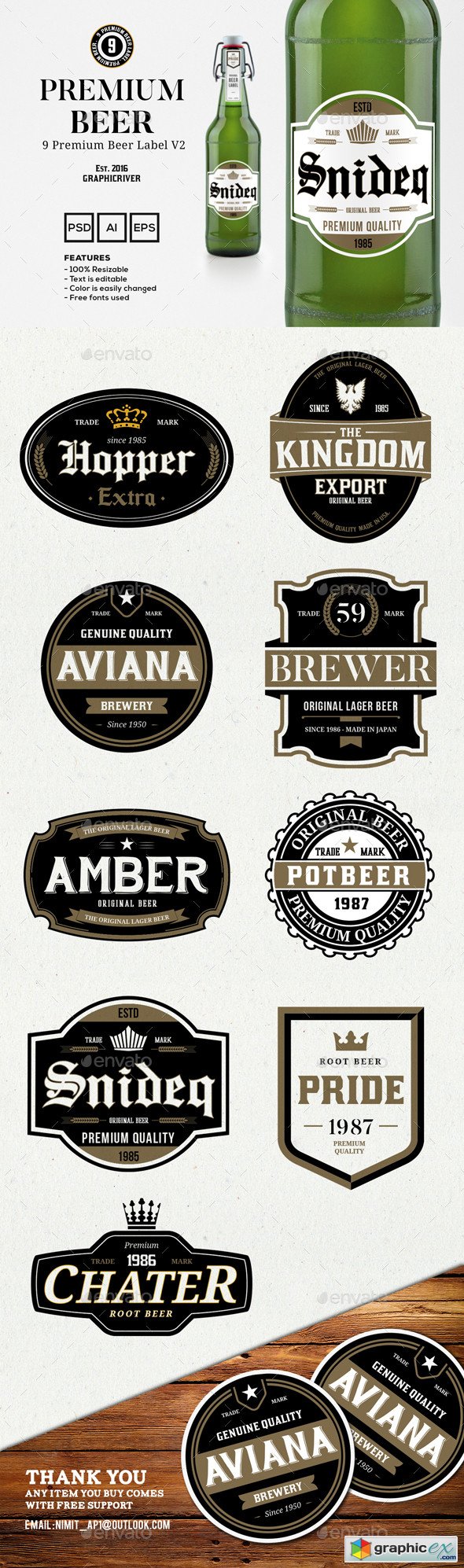 9 Premium Beer Labels V2