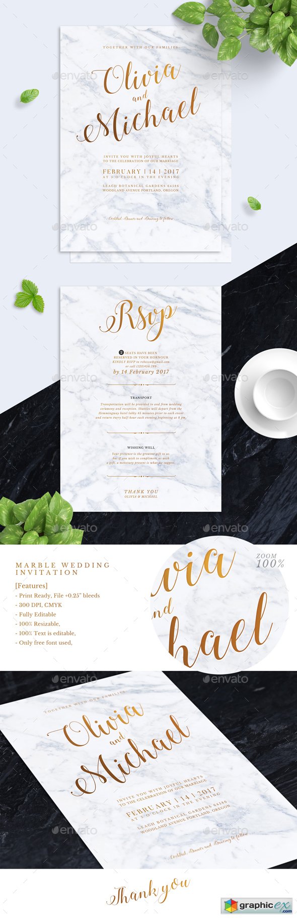 Marbel Wedding Invitation