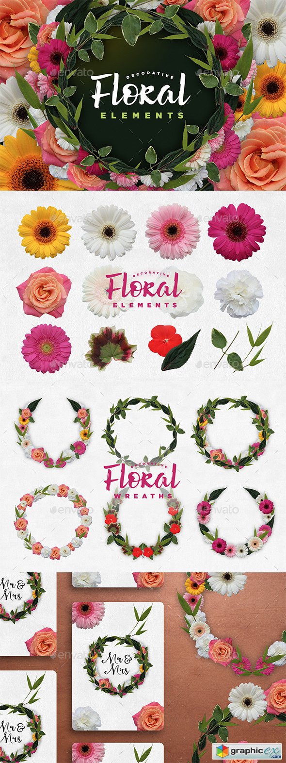Decorative Floral Elements Kit