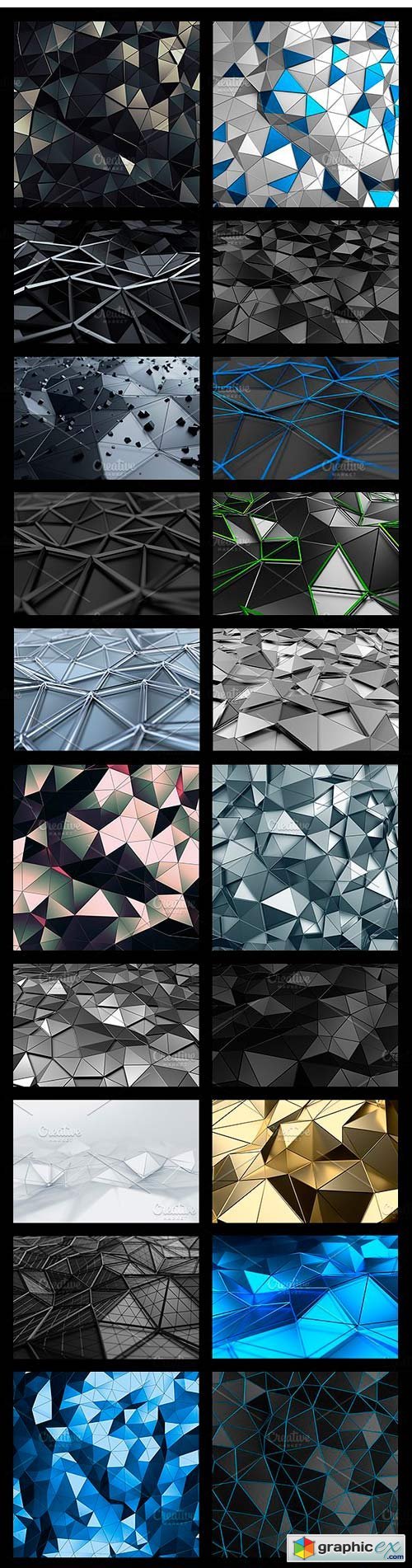 3D Renders of Low Poly Backgrounds