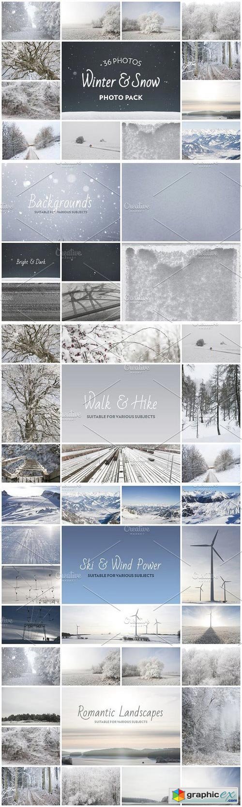 Winter & Snow Photo Pack - 36 Photos
