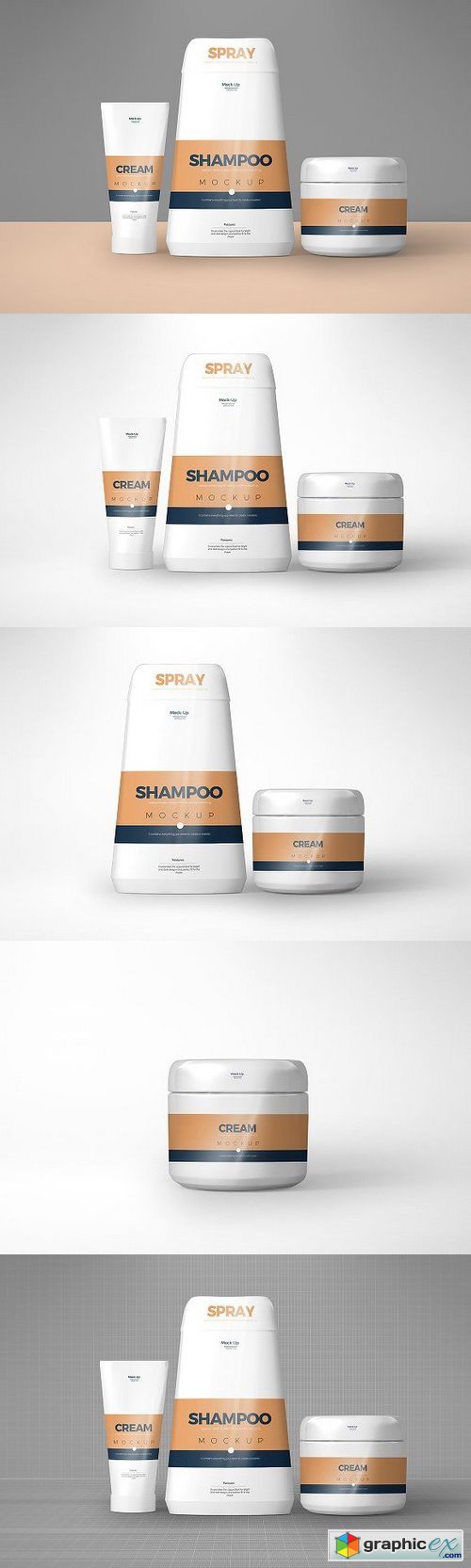 Cosmetic Cream & Shampoo Mockup