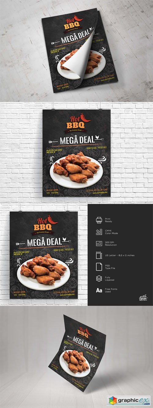 Hot Barbecue Mega Deal Promotion Flyer