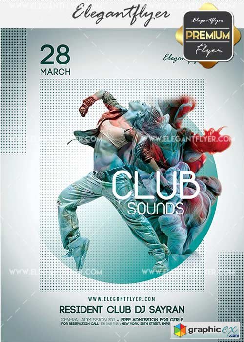 Club Sounds V5 Flyer PSD Template + Facebook Cover