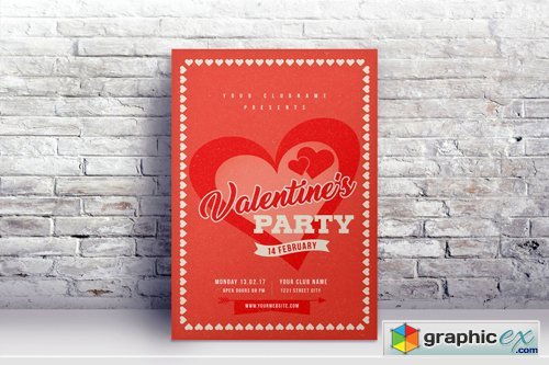 Valentines Day Retro Flyer #03