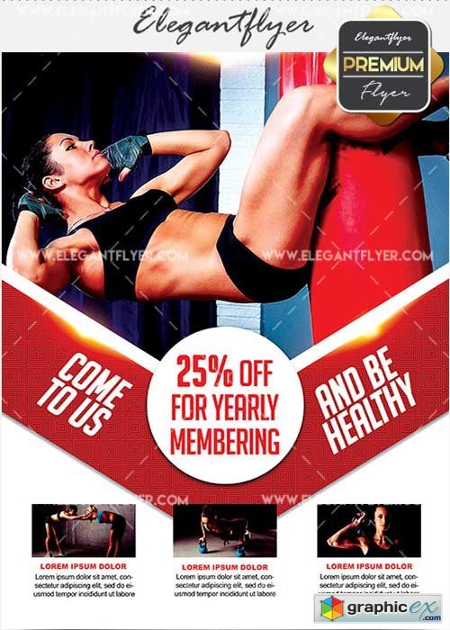 Fitness Classes V7 Flyer PSD Template + Facebook Cover