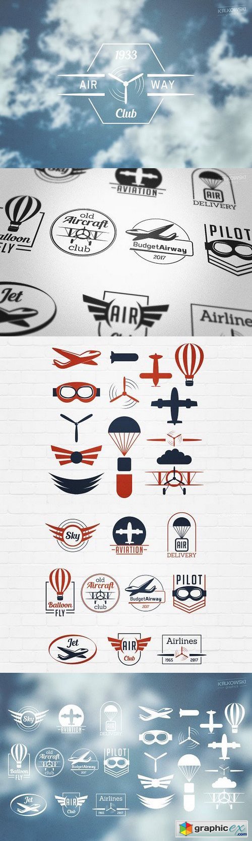 Aviation Badges Logos
