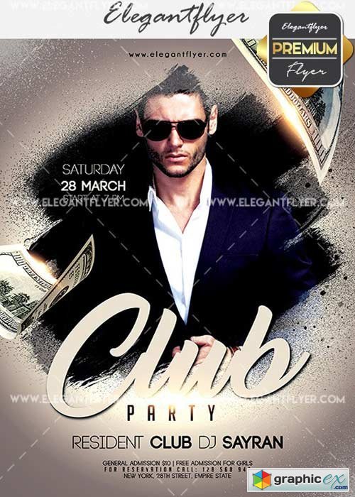 Club Party V03 Flyer PSD Template + Facebook Cover