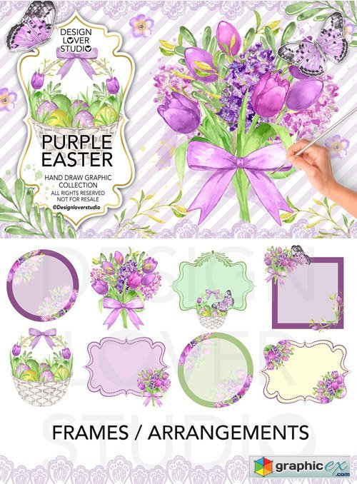 Watercolor Purple Easter design